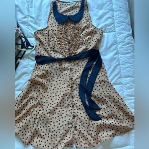 Vintage button up ruffle detail dress